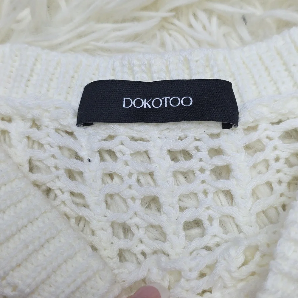 White Knit Women's Top